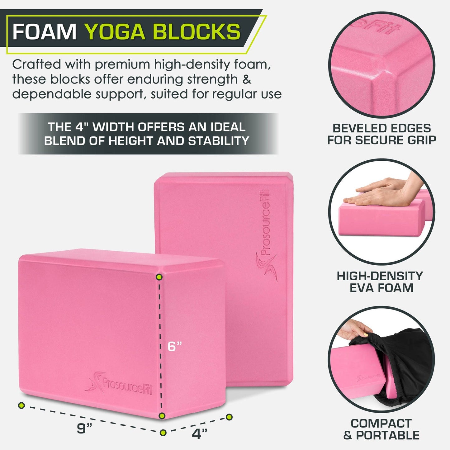 Set of 2 Foam Yoga Blocks