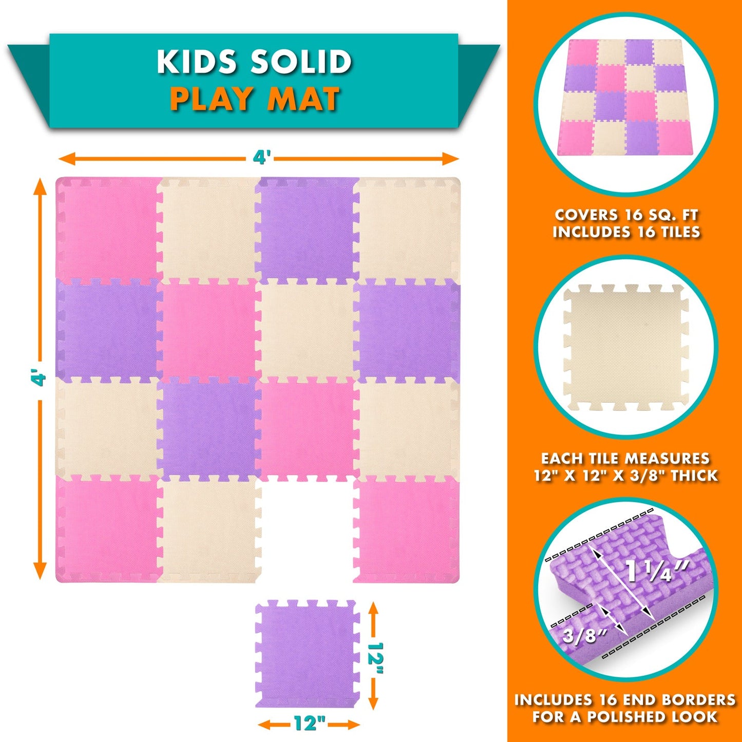 Kids Solid Floor Play Mat
