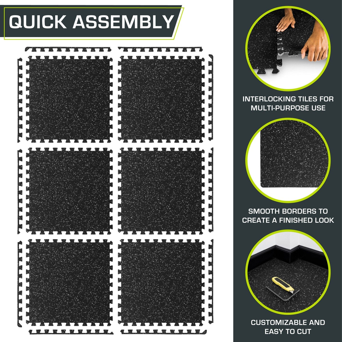 Rubber Top Exercise Puzzle Mat 1/2-in