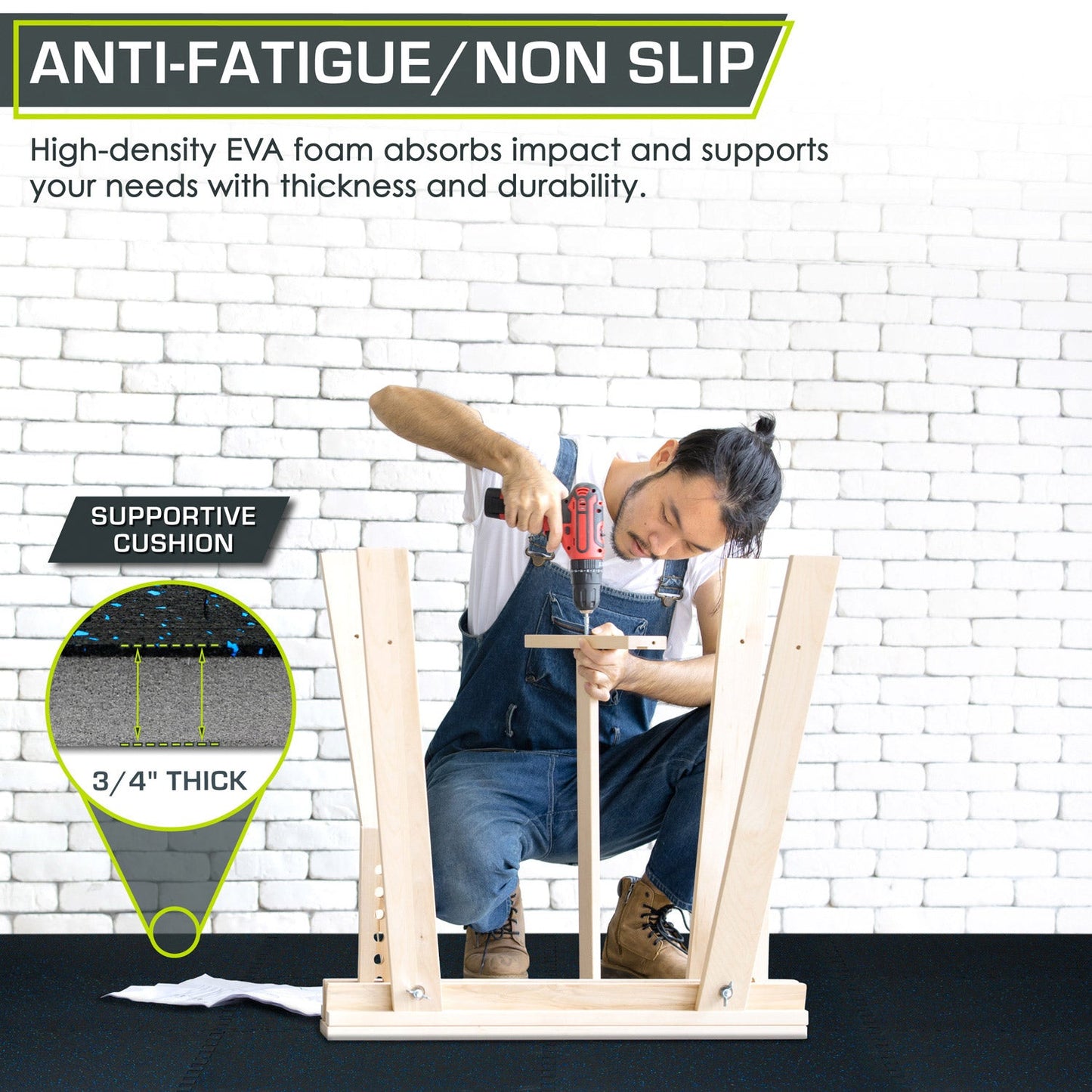 Rubber Top Exercise Puzzle Mat 3/4-in