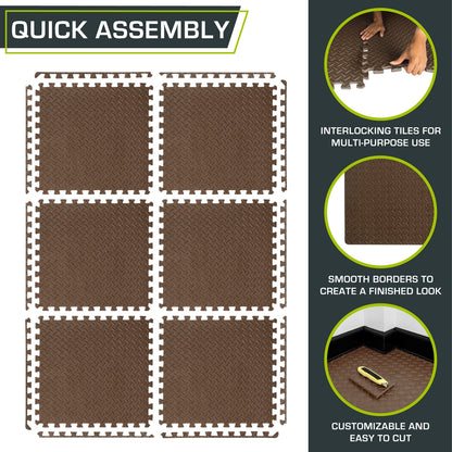 Diamond Plate Exercise Puzzle Mat 1/2-in