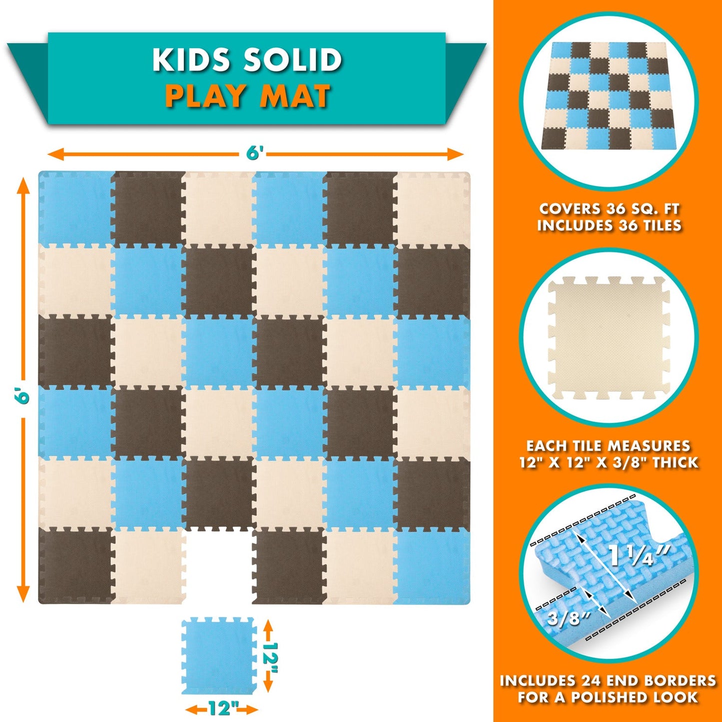 Kids Solid Floor Play Mat