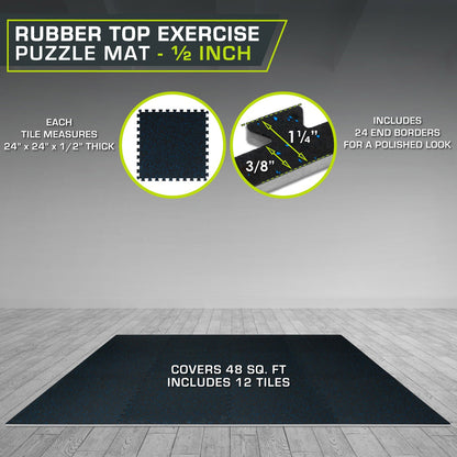 Rubber Top Exercise Puzzle Mat 1/2-in